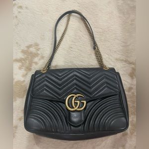 Large Gucci GG Black Marmont Bag